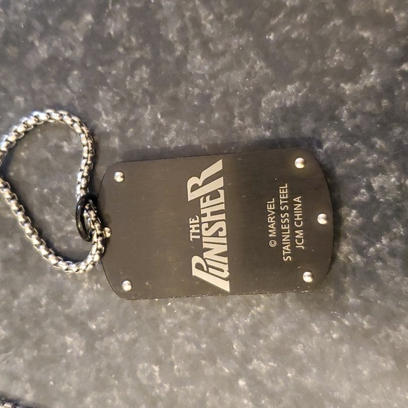 The Punisher Stainless Steel Dog Tag Necklace - Picture 4 of 4